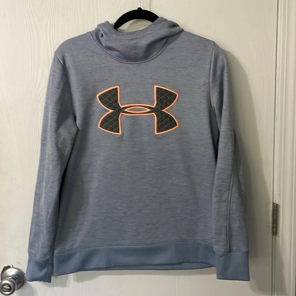Under Armour Tops - 💰Under Armour Cold Gear Loose hooded sweatshirt blue/purple with logo size med